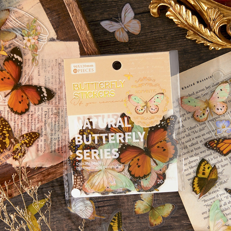 Butterfly-Themed PET Decorative Sticker b1