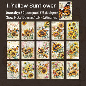 Butterfly Themed Scrapbook Paper - Sunflower, Rose sku-1