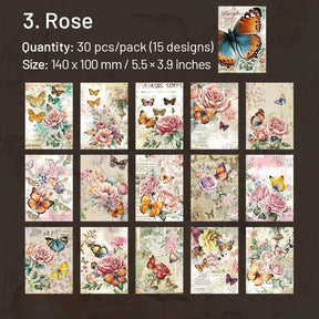 Butterfly Themed Scrapbook Paper - Sunflower, Rose sku-3