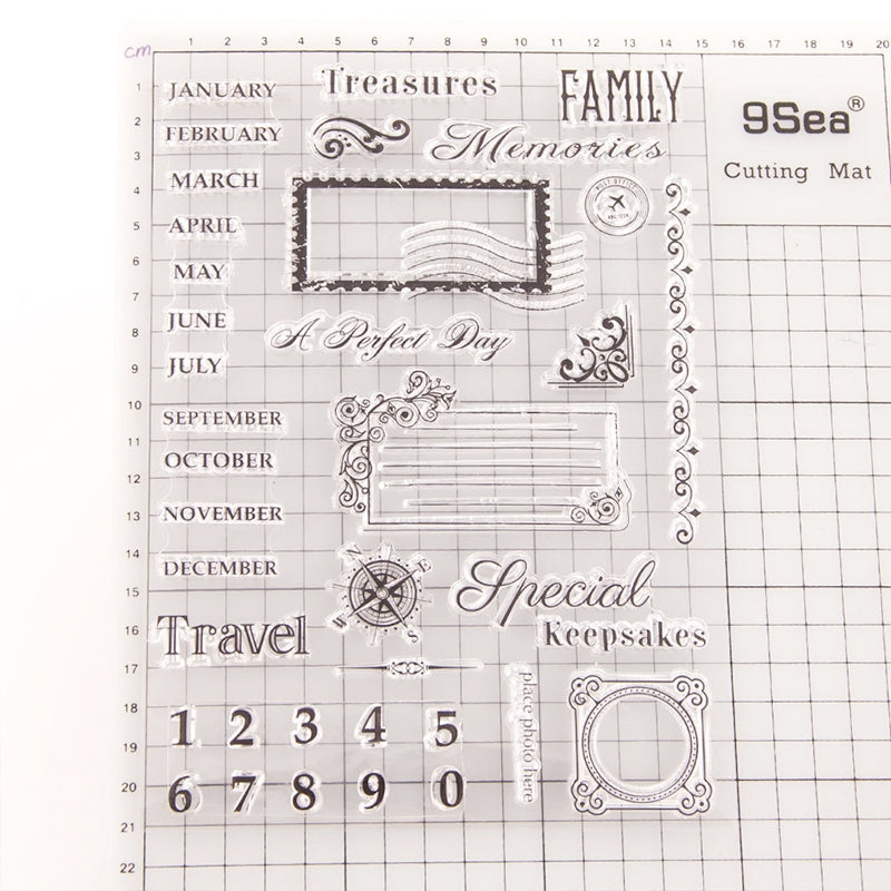 Calendar Clear Silicone Stamp - Numbers, Months b1