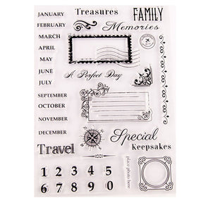 Calendar Clear Silicone Stamp - Numbers, Months sku