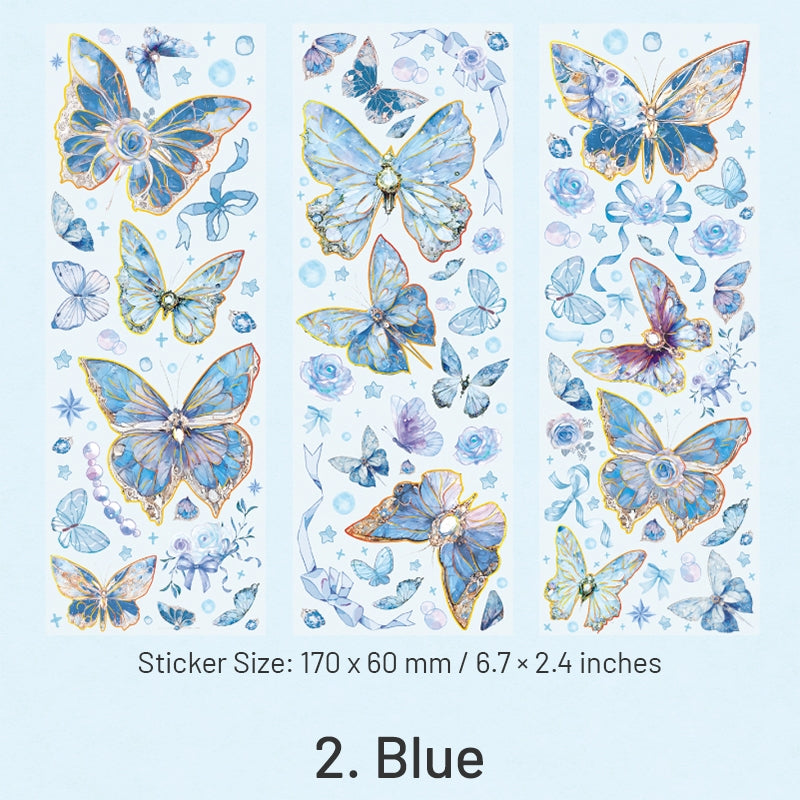 Capture Romance Gold Stamping Butterfly Decorative PET Stickers - Holographic PET Butterfly sku-2