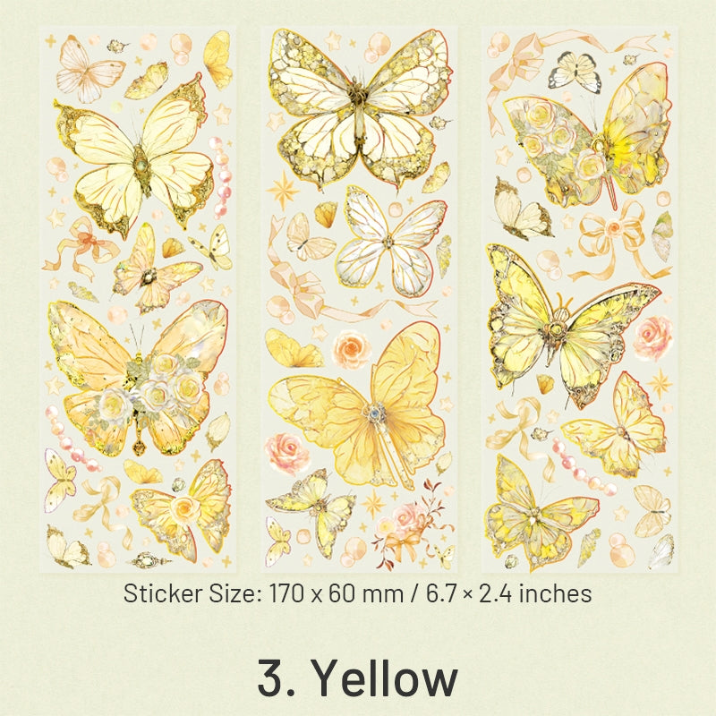 Capture Romance Gold Stamping Butterfly Decorative PET Stickers - Holographic PET Butterfly sku-3