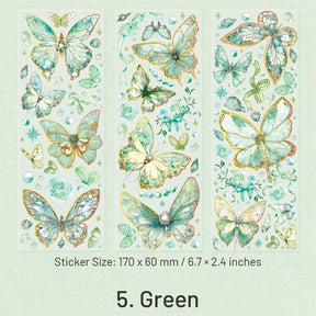 Capture Romance Gold Stamping Butterfly Decorative PET Stickers - Holographic PET Butterfly sku-5