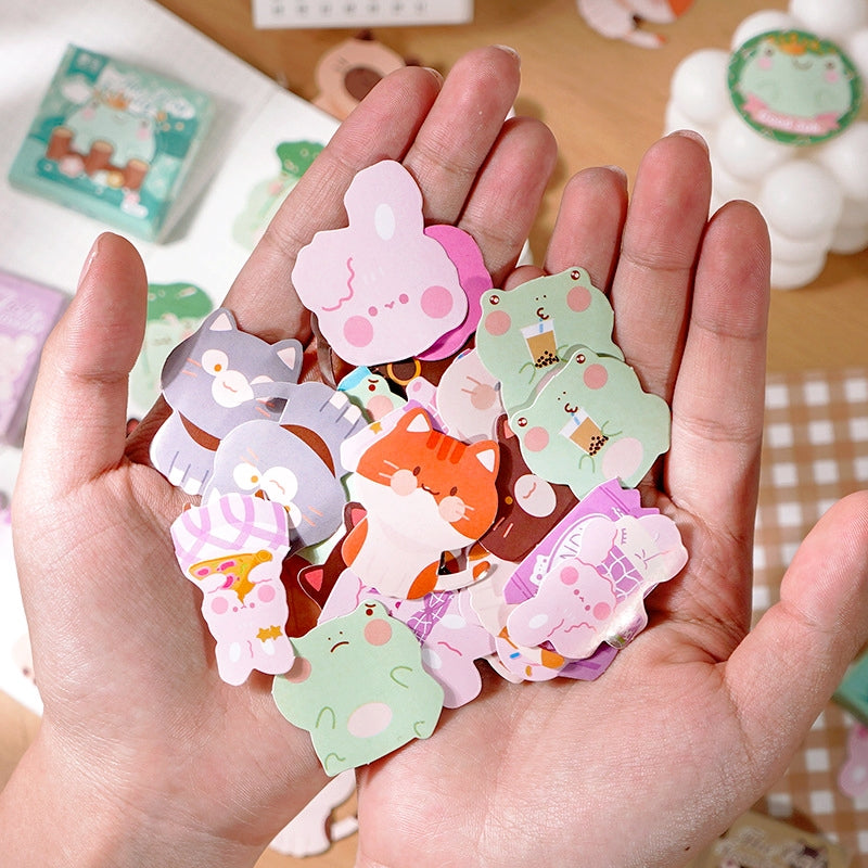 Cartoon Animal Stickers - Frog, Rabbit, Cat b2