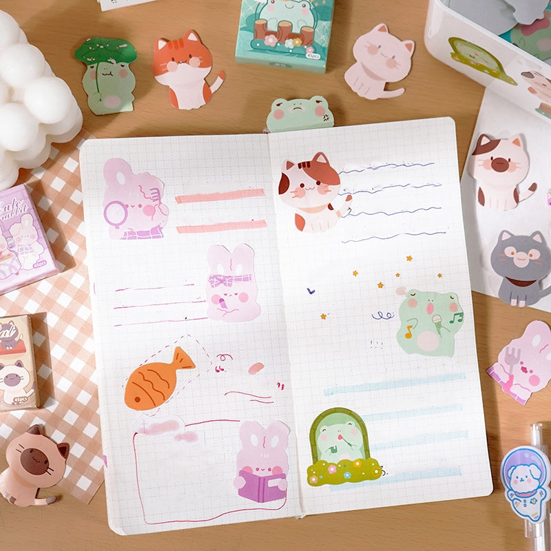 Cartoon Animal Stickers - Frog, Rabbit, Cat b3