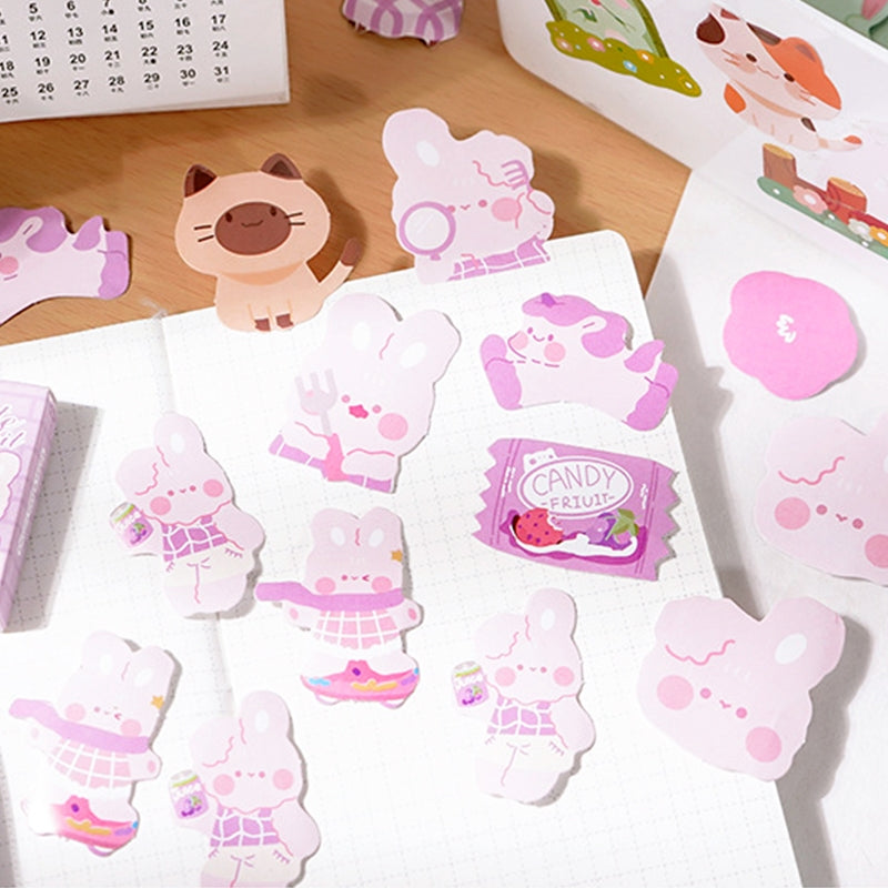Cartoon Animal Stickers - Frog, Rabbit, Cat b4