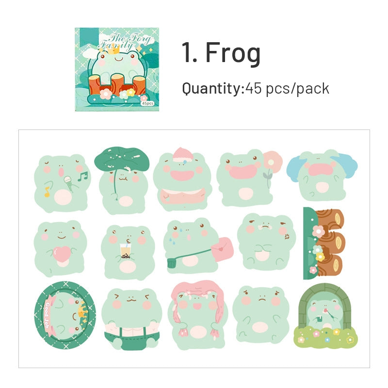 Cartoon Animal Stickers - Frog, Rabbit, Cat sku-1