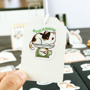 Cartoon Cat Theme Animal Adhesive Sticker b5