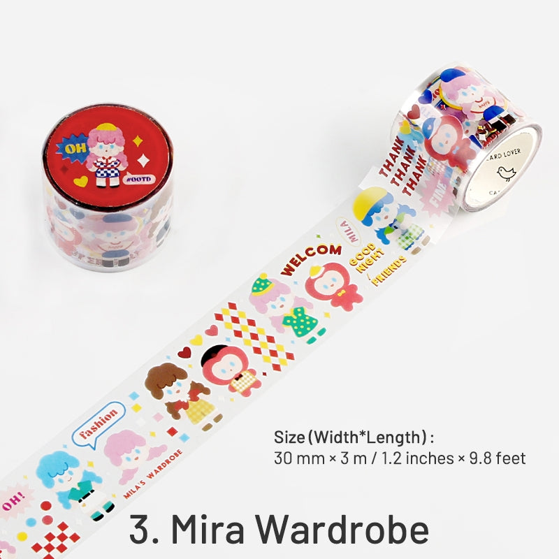 Cartoon Character PET Tape - Girl, Boy, Wardrobe, Desserts sku-3