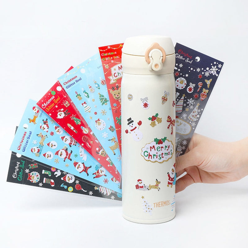 Cartoon Christmas Decorative Stickers Set of 8 Designs b1