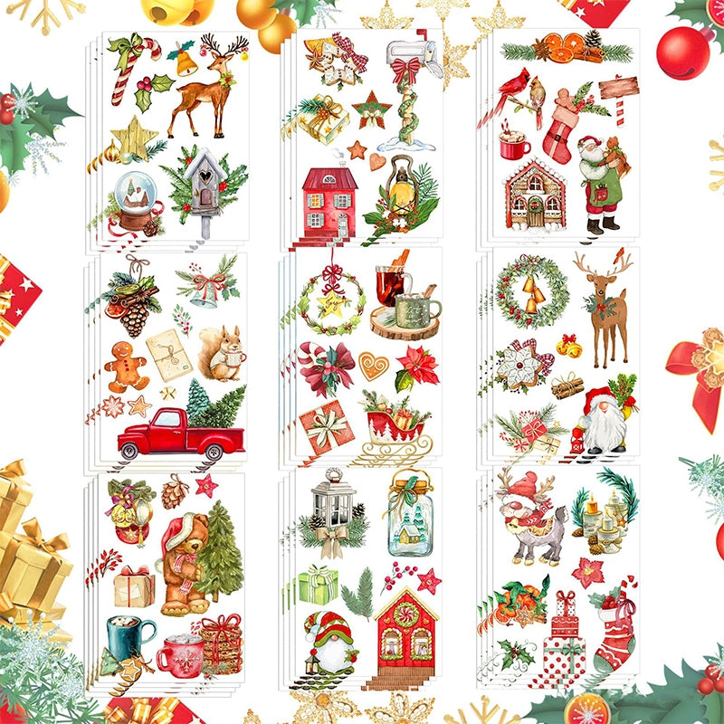 Cartoon Christmas PVC Decorative Stickers b1