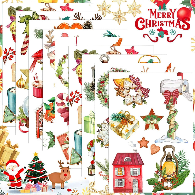 Cartoon Christmas PVC Decorative Stickers b2