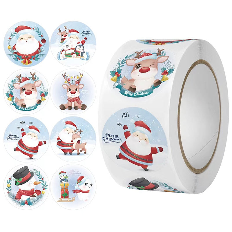 Cartoon Christmas-themed Gift Tags Stickers a