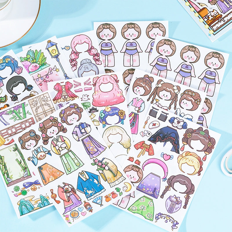 Cartoon Girl Dress-Up Vinyl Stickers | Decorative Fashion Dress Up Sticker Set for Notebooks & Laptops Cartoon Girl Dress-Up Vinyl Stickers | Decorative Fashion Dress Up Sticker Set for Notebooks & Laptops