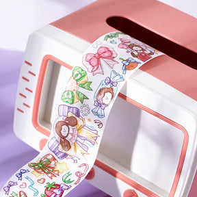 Cartoon Girl Washi Tape - Stamp, Bow, Plaid, Clip b
