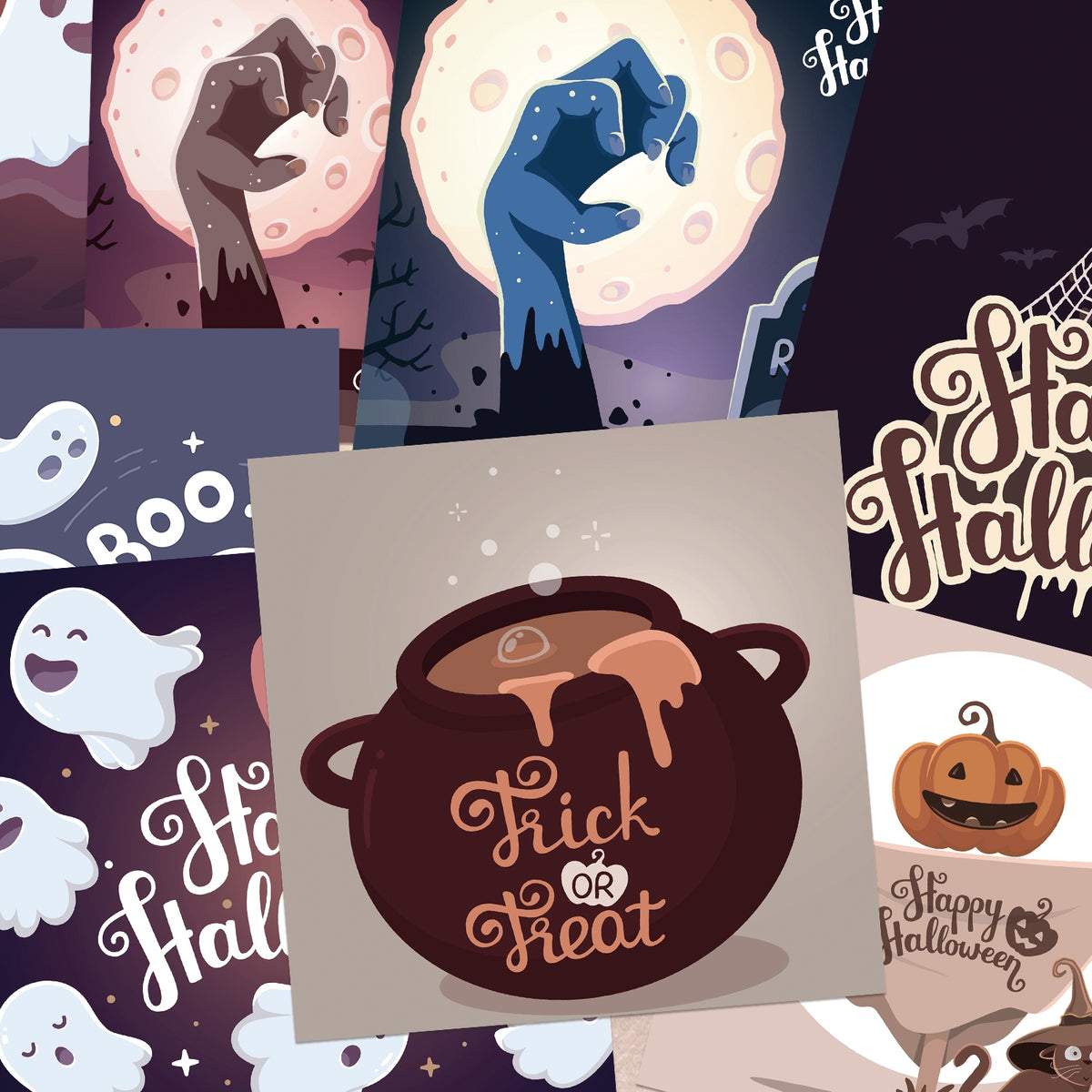 Cartoon Halloween Decorations Scrapbook Paper3