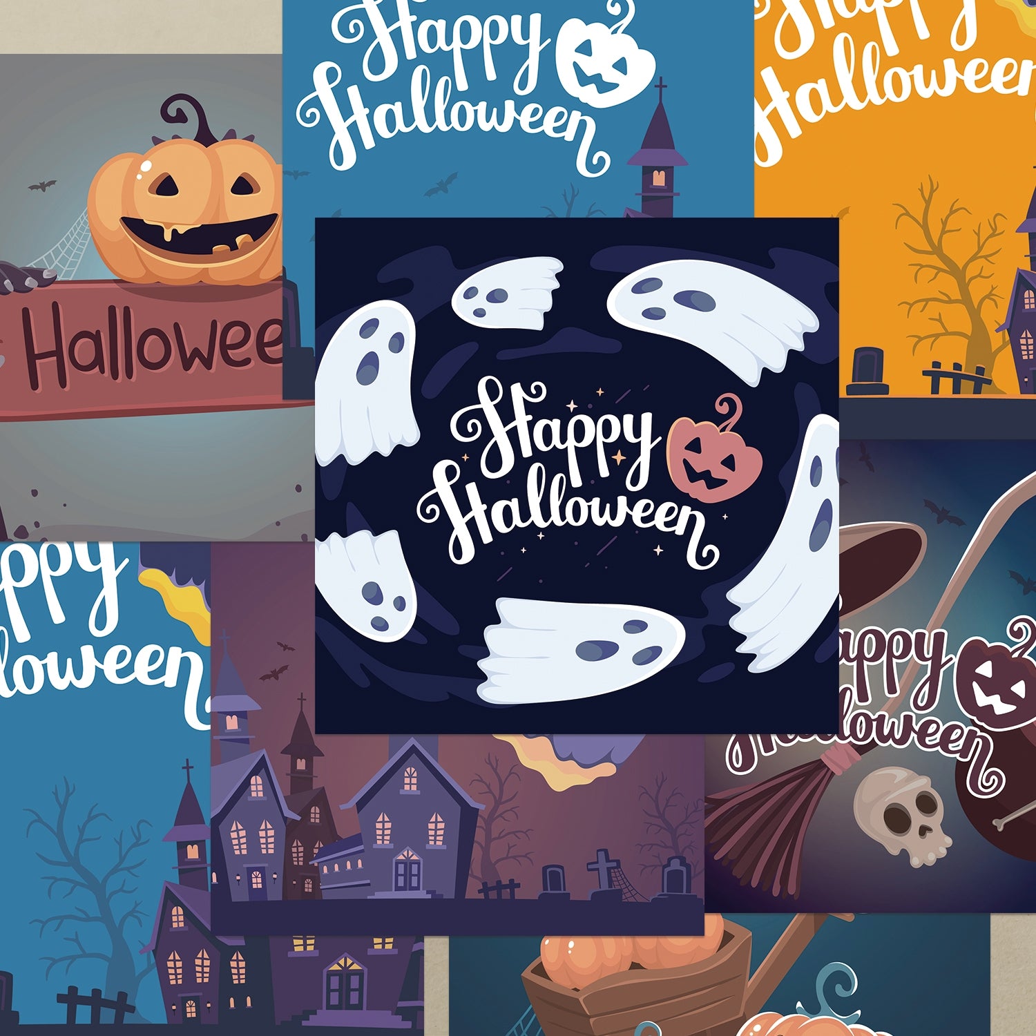Cartoon Halloween Decorations Scrapbook Paper4