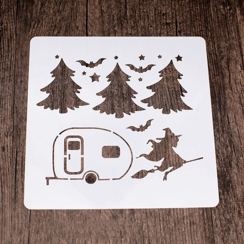 Cartoon Halloween Hollow Painting Stencil Set b2