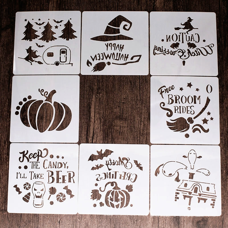 Cartoon Halloween Hollow Painting Stencil Set b4