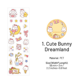 Cartoon Rabbit & Bear PET Decorative Tape sku-1