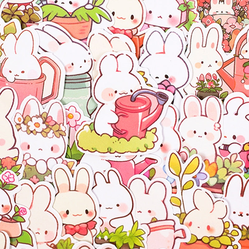 Cartoon Rabbit Garden Stickers - 70PCS c2