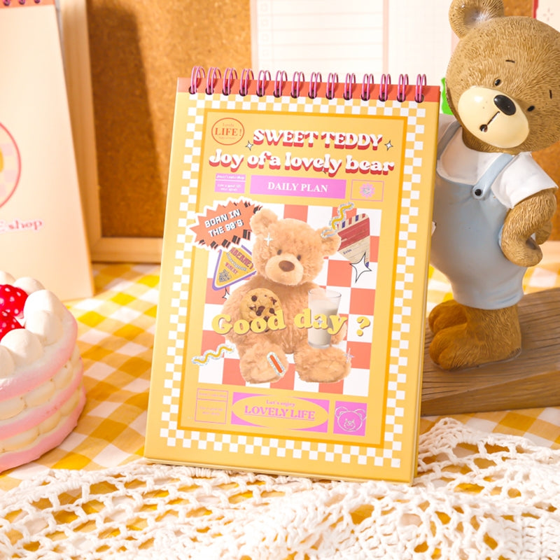Cartoon Student Coil Planner Notebook- Bear Cake b1