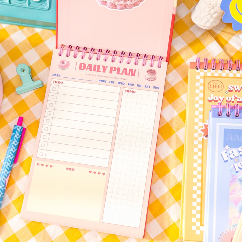 Cartoon Student Coil Planner Notebook- Bear Cake b5