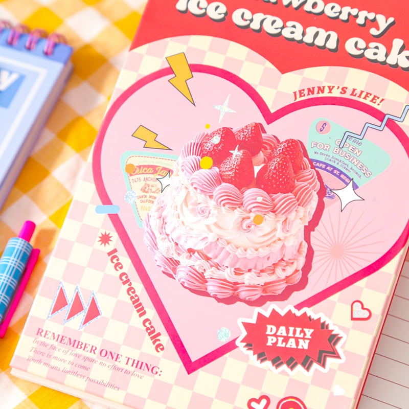 Cartoon Student Coil Planner Notebook- Bear Cake b7