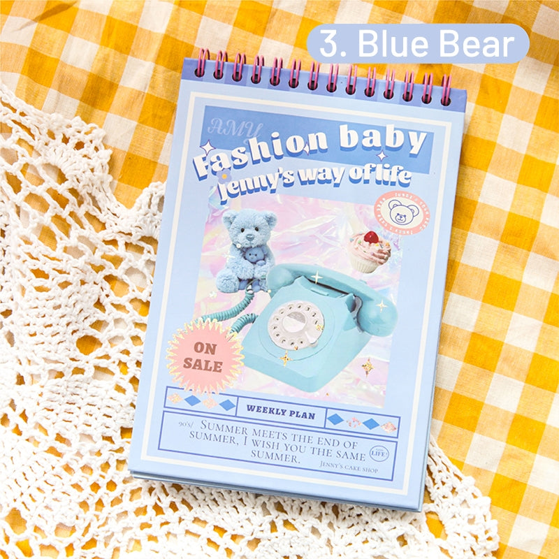 Cartoon Student Coil Planner Notebook- Bear Cake sku-3