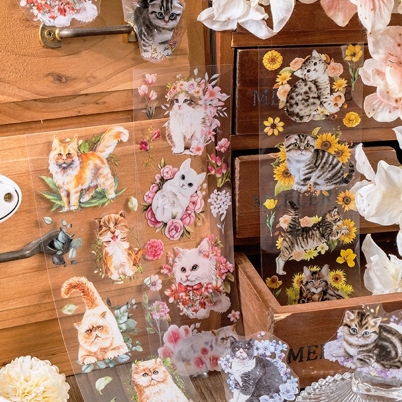 Cat Adventure Series PET Stickers b1