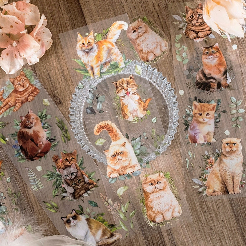 Cat Adventure Series PET Stickers b3