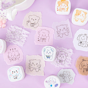 Cat and Dog Cute Cartoon Animal Shaped Rubber Stamp b3