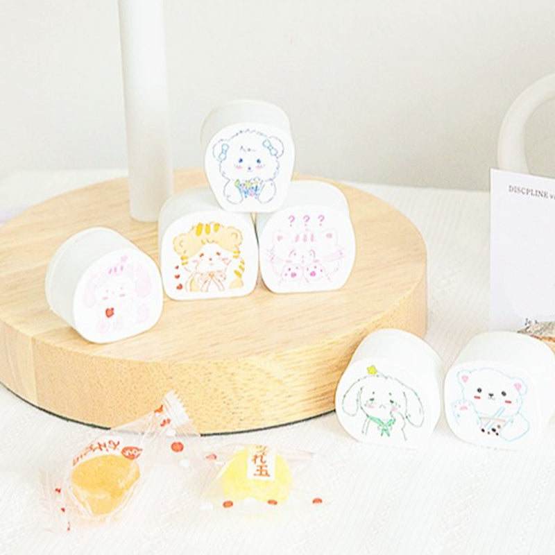 Cat and Dog Cute Cartoon Animal Shaped Rubber Stamp b6