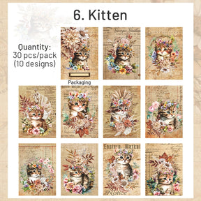 Cat and Flower Scrapbook Paper sku-6