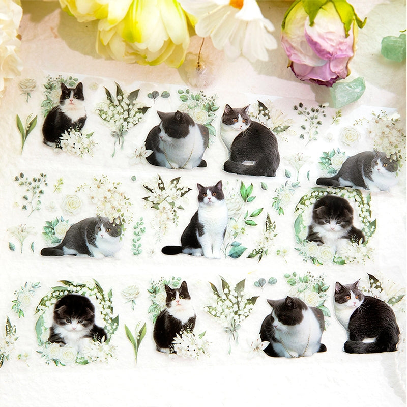 Cat and Flower Series Cat Decorative PET Tape b