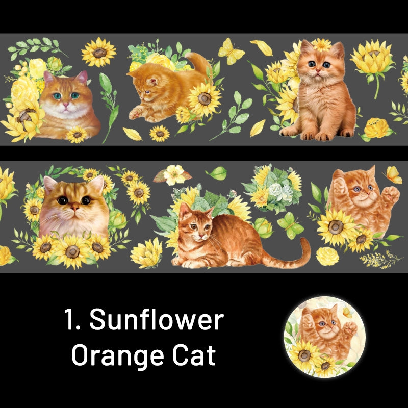 Cat and Flower Series Cat Decorative PET Tape sku-1