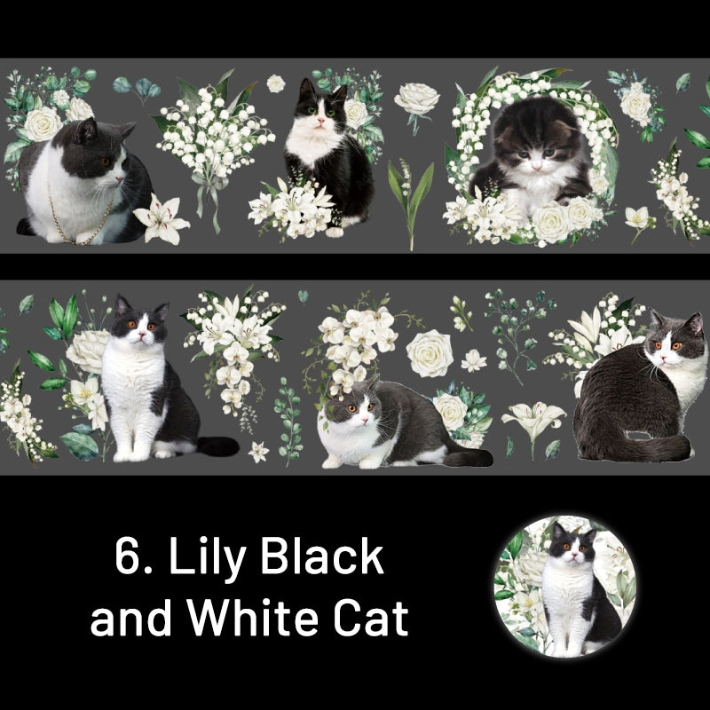 Cat and Flower Series Cat Decorative PET Tape sku-6