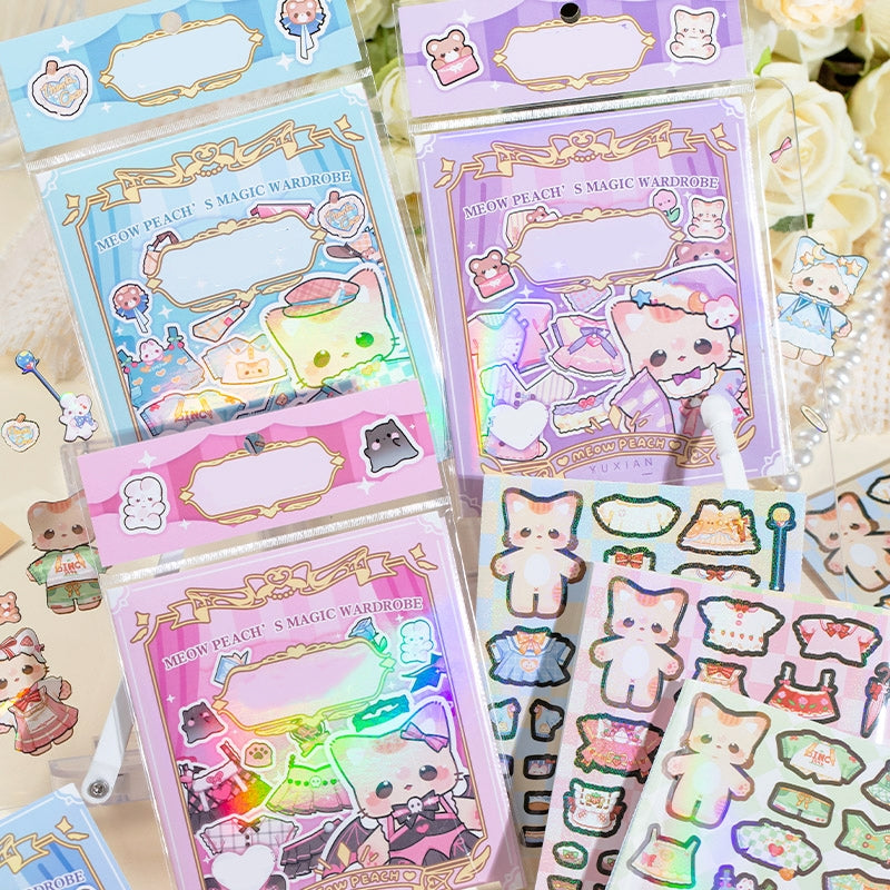 Cat Dress-Up Holographic Foil Sticker b