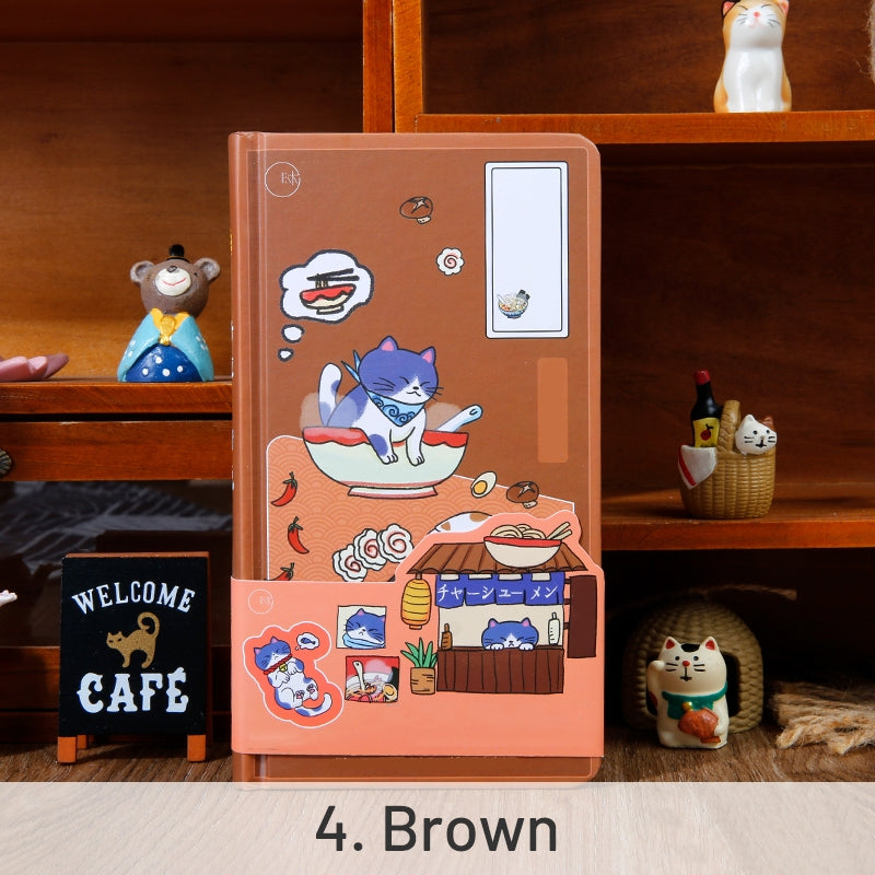 Journal - Leisure Cat Series Japanese Style Cat Magnetic Buckle Diary Notebook