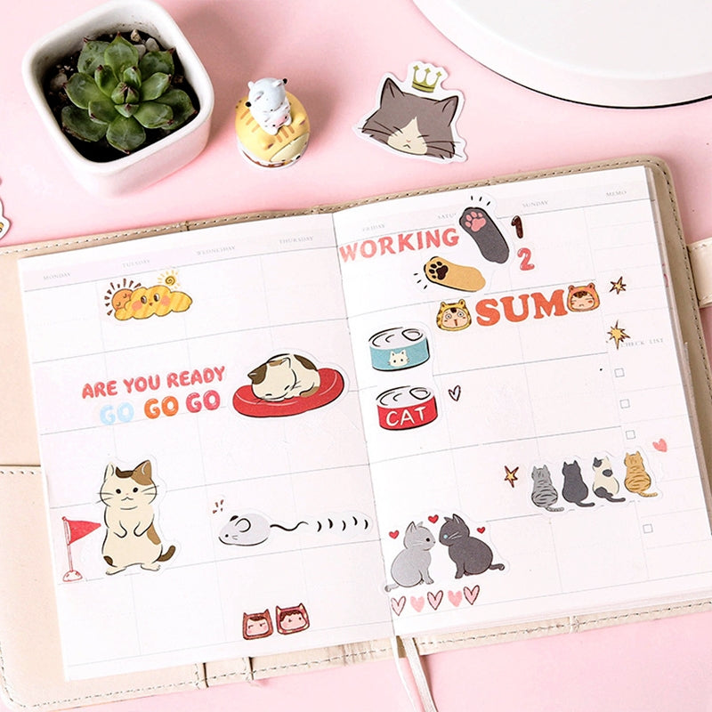 Cat-themed Cartoon Stickers b2