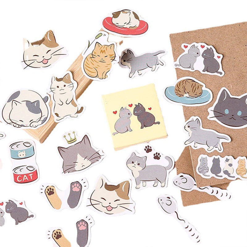 Cat-themed Cartoon Stickers b