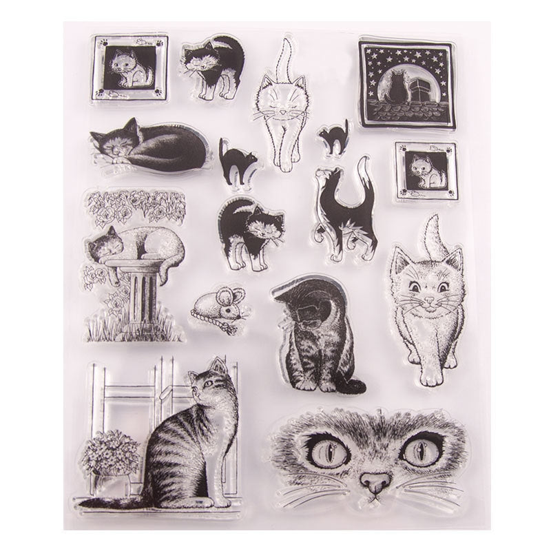 Cat-themed Clear Silicone Stamp sku