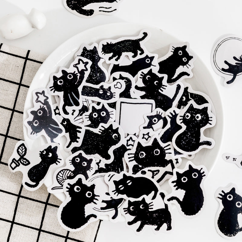 Cat-themed Decorative Stickers b1