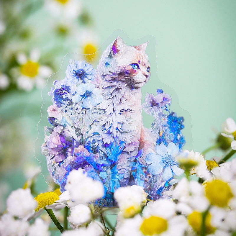 Cat-themed Holographic PET Stickers a