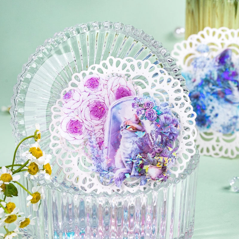 Cat-themed Holographic PET Stickers b2