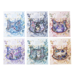 Cat-themed Holographic PET Stickers b7
