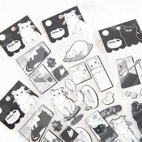 Cat-themed PET Long Stickers a