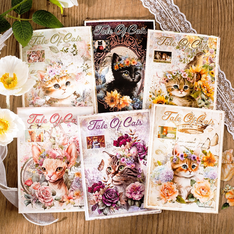 Cat-themed Sticker and Paper Pack - Stamp, Tag a