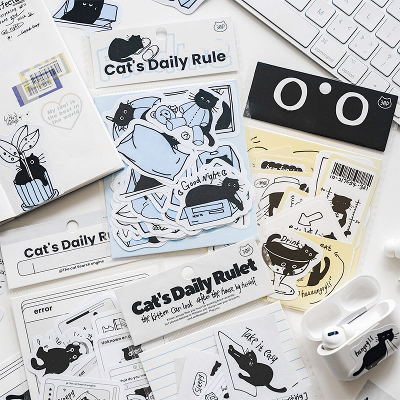 Cat's Modern Life Coated Paper Stickers a